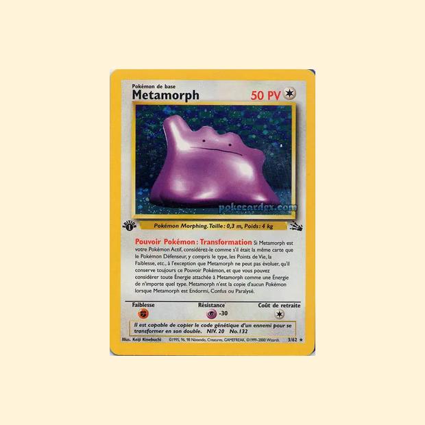 Carte Pokémon Métamorph 003/62 - Fossile - Français
