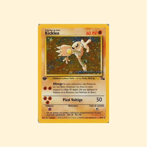 Carte Pokémon Kicklee 007/62 - Fossile - Français