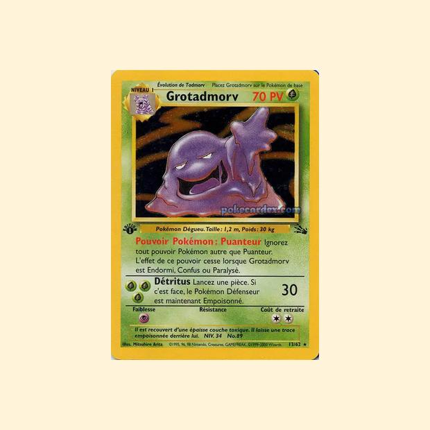 Carte Pokémon Grotadmorv 013/62 - Fossile - Français