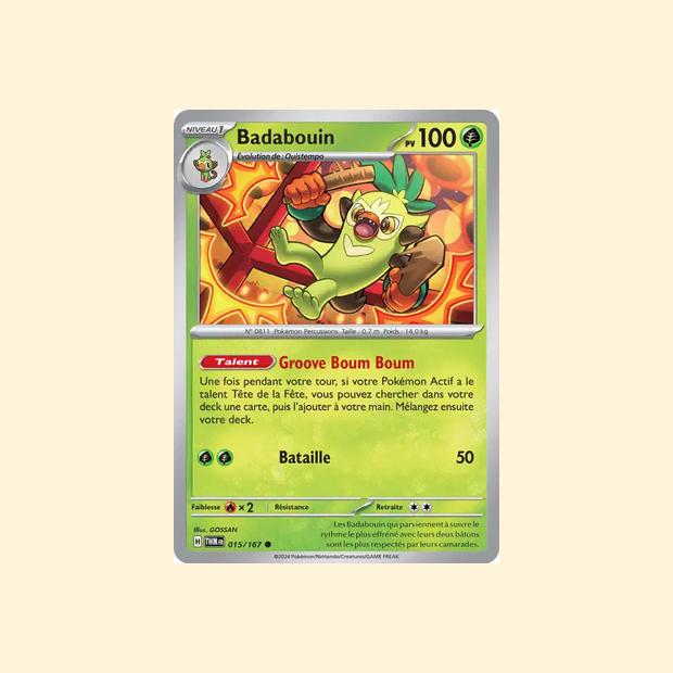 Carte Pokémon Badabouin 015/167 - Mascarade Crépusculaire - Français