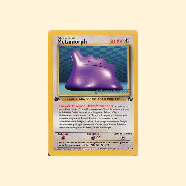 Carte Pokémon Métamorph 018/62 - Fossile - Français