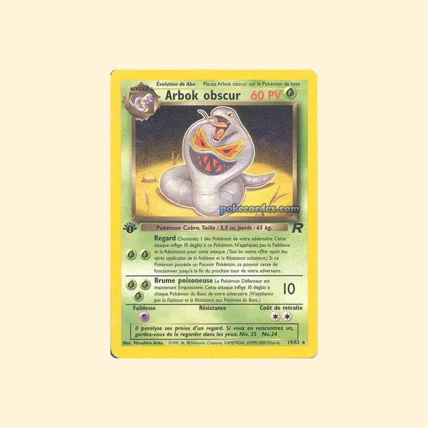 Carte Pokémon Arbok obscur 019/82 - Team Rocket - Français