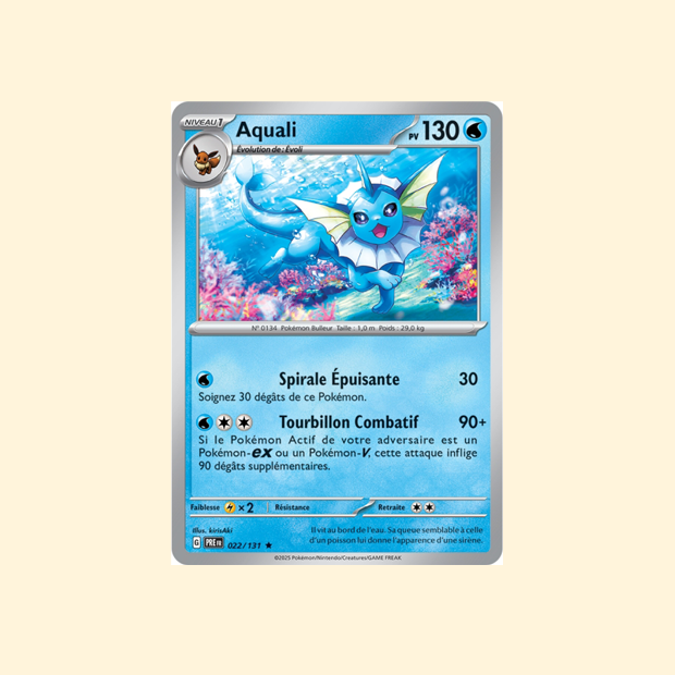 Carte Pokémon Aquali PRE 022/180 - Évolutions Prismatiques - Français