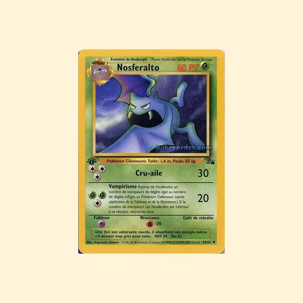 Carte Pokémon Nosferalto 034/62 - Fossile - Français