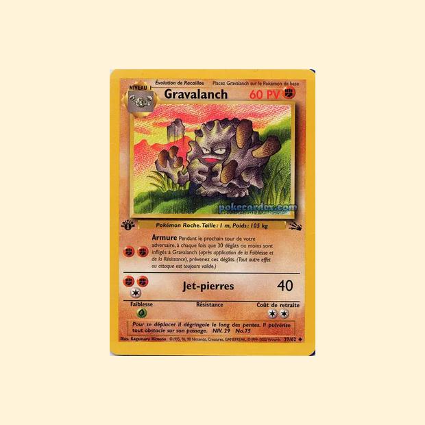 Carte Pokémon Gravalanch 037/62 - Fossile - Français