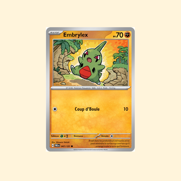 Carte Pokémon Embrylex PRE 047/180 - Évolutions Prismatiques - Français