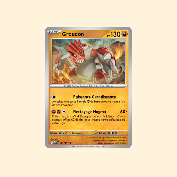 Carte Pokémon Groudon PRE 049/131 - Évolutions Prismatiques - Français
