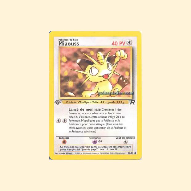 Carte Pokémon Miaouss 062/82 - Team Rocket - Français