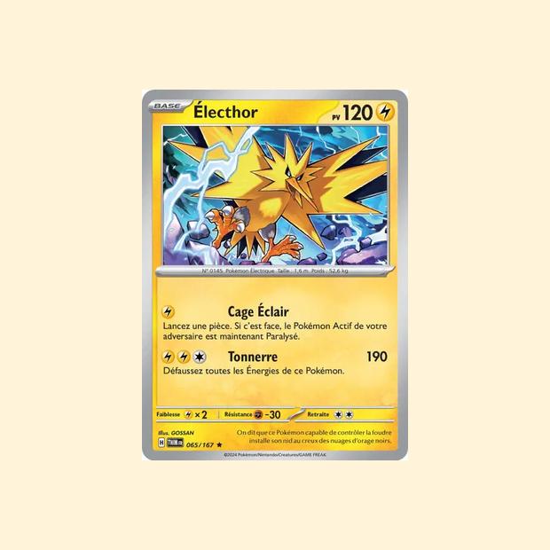 Carte Pokémon Électhor 065/167 - Mascarade Crépusculaire - Français