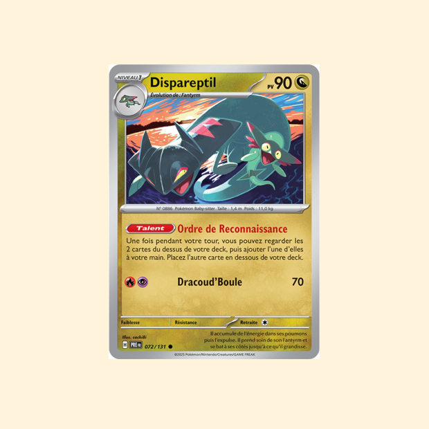 Carte Pokémon Dispareptil PRE 072/180 - Évolutions Prismatiques - Français