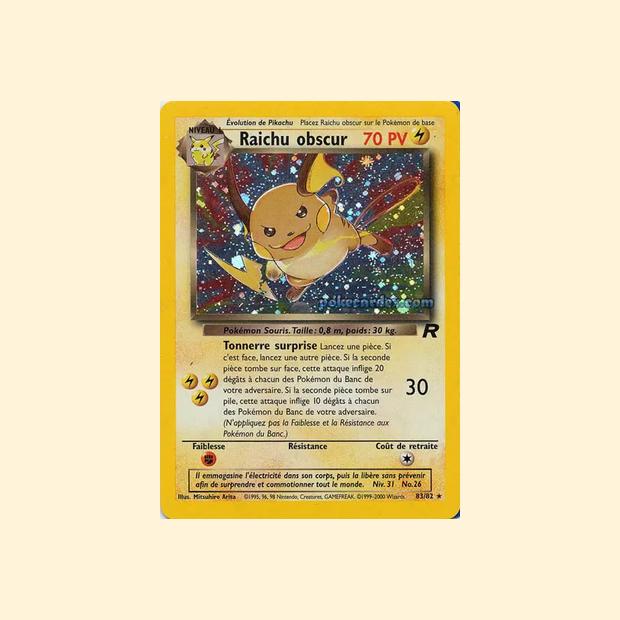 Carte Pokémon Raichu obscur 083/82 - Team Rocket - Français