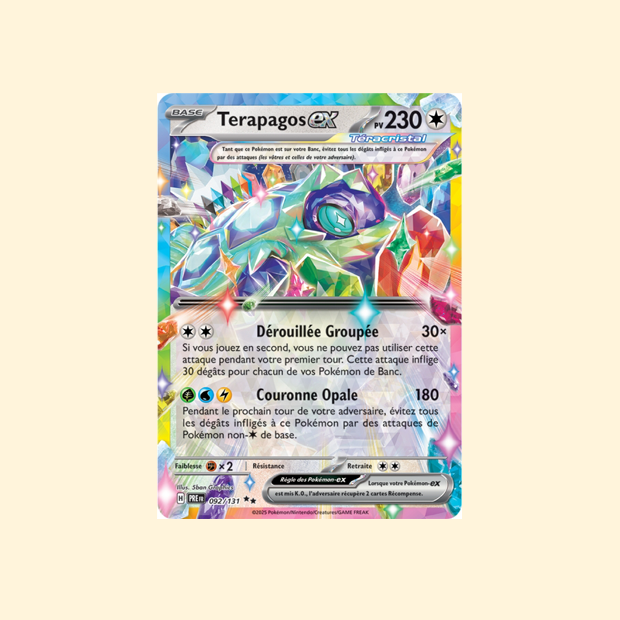 Carte Pokémon Terapagos ex PRE 092/180 - Évolutions Prismatiques - Français