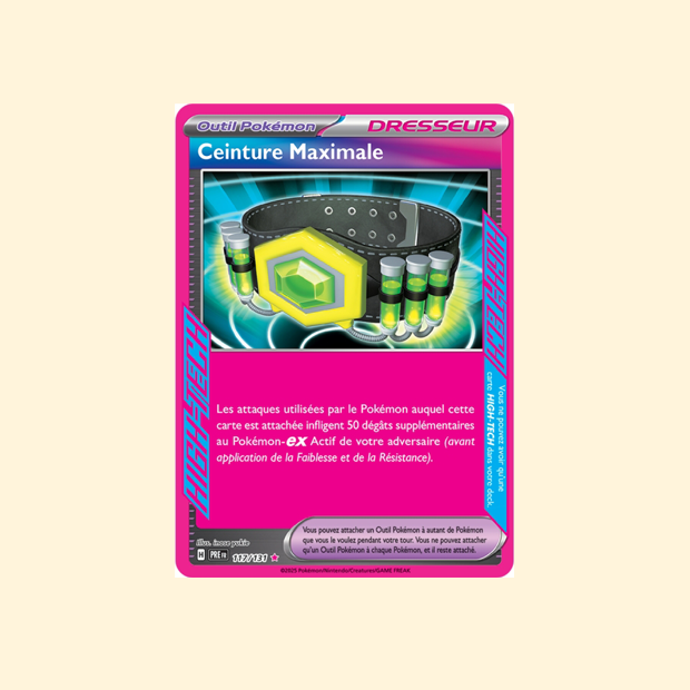 Carte Pokémon Ceinture Maximale PRE 117/180 - Évolutions Prismatiques - Français
