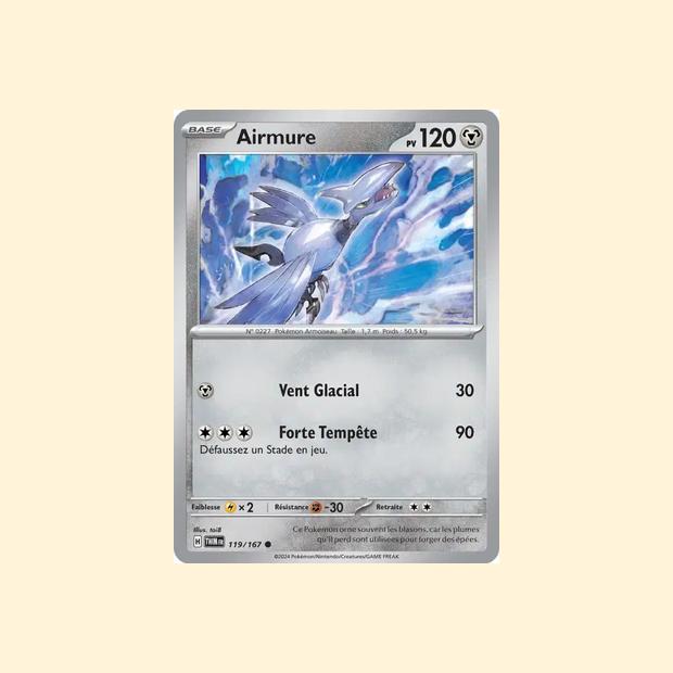 Carte Pokémon Airmure 119/167 - Mascarade Crépusculaire - Français
