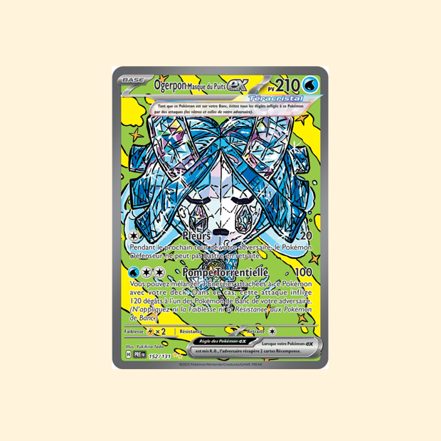 Carte Pokémon Ogerpon Masque du Puits ex PRE 152/180 - Évolutions Prismatiques - Français
