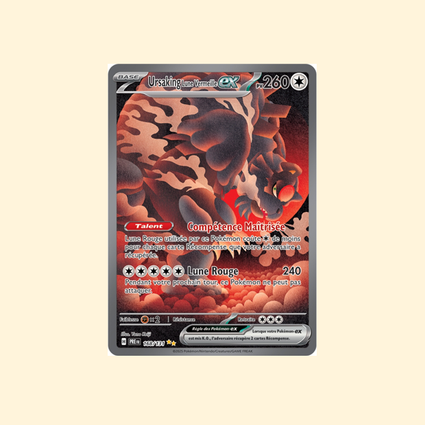 Carte Pokémon Ursaking Lune Vermeille ex PRE 168/180 - Évolutions Prismatiques - Français