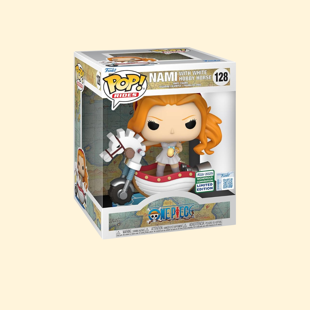 Figurine Funko Pop! Rides: One Piece - Rides Nami with White Hobby Horse (2025 Wondrous Convention Limited Edition) #128