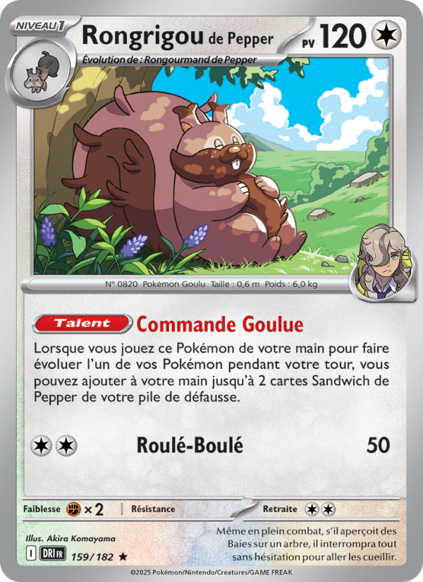 Carte Pokémon Rongrigou de Pepper 159 Rivalités Destinées