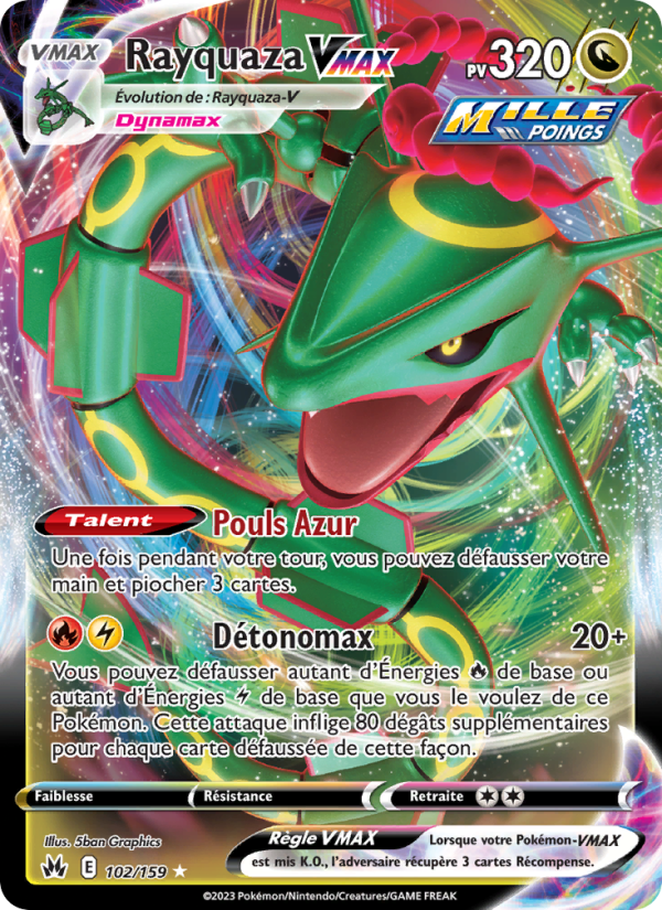 Carte Pokémon Rayquaza VMAX 102 Zénith Suprême