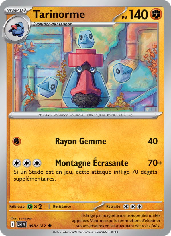 Carte Pokémon Tarinorme 098 Rivalités Destinées