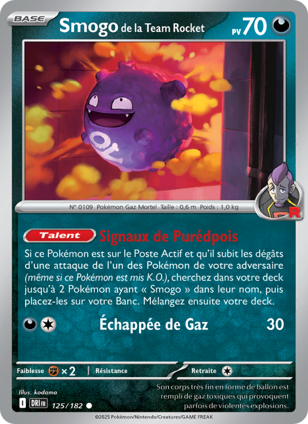 Carte Pokémon Smogo de la Team Rocket 125 Rivalités Destinées