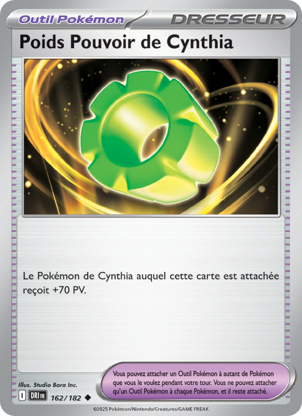 Carte Pokémon Poids Pouvoir de Cynthia 162 Rivalités Destinées