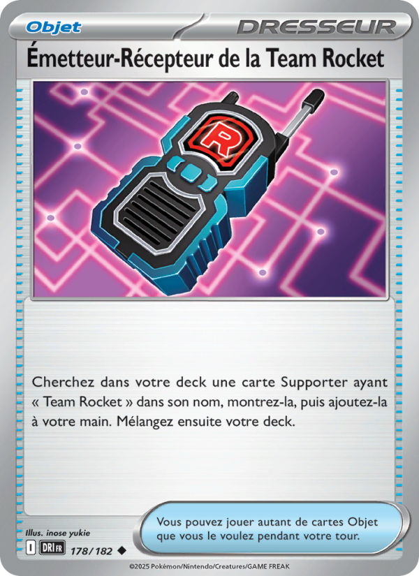 Carte Pokémon Émetteur-Récepteur de la Team Rocket 178 Rivalités Destinées