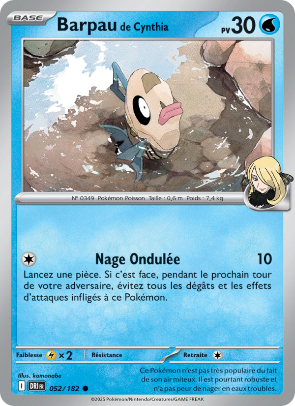 Carte Pokémon Barpau de Cynthia 052 Rivalités Destinées