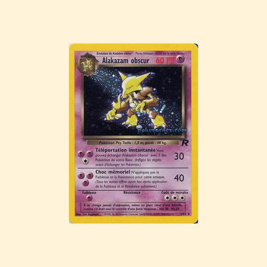 Carte Pokémon Alakazam obscur 001/82 - Team Rocket - Français