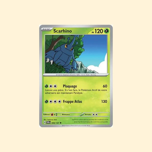 Carte Pokémon Scarhino 008/167 - Mascarade Crépusculaire - Français