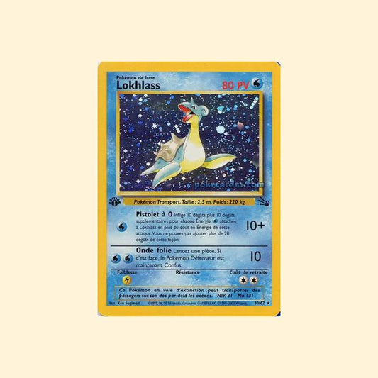 Carte Pokémon Lokhlass 010/62 - Fossile - Français