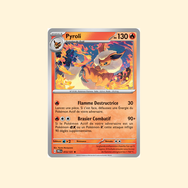 Carte Pokémon Pyroli PRE 013/180 - Évolutions Prismatiques - Français