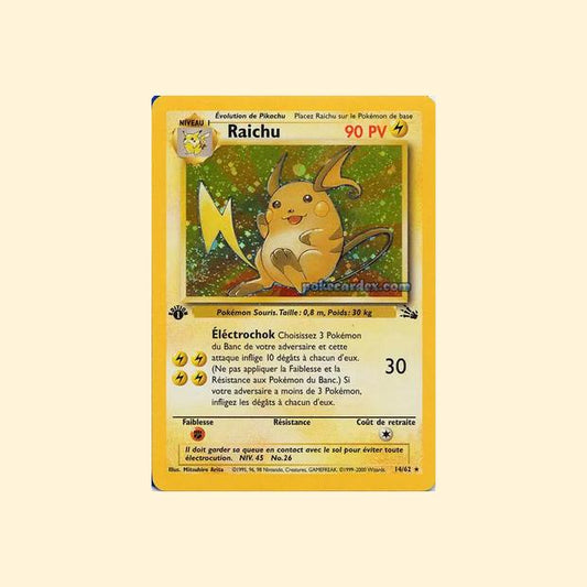 Carte Pokémon Raichu 014/62 - Fossile - Français