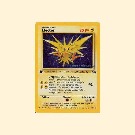 Carte Pokémon Électhor 015/62 - Fossile - Français
