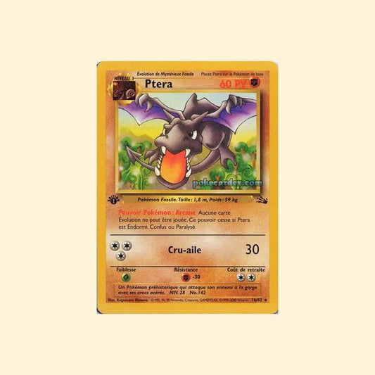Carte Pokémon Ptéra 016/62 - Fossile - Français
