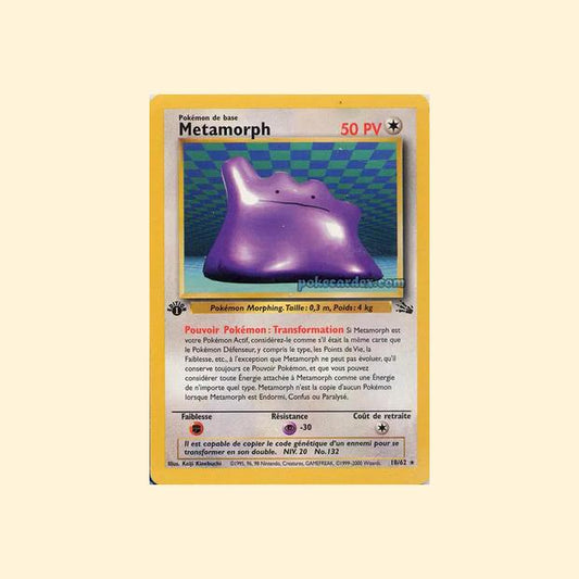Carte Pokémon Métamorph 018/62 - Fossile - Français