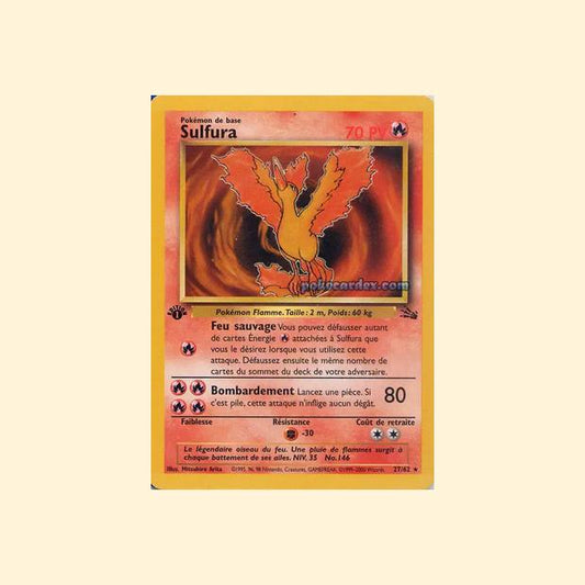 Carte Pokémon Sulfura 027/62 - Fossile - Français