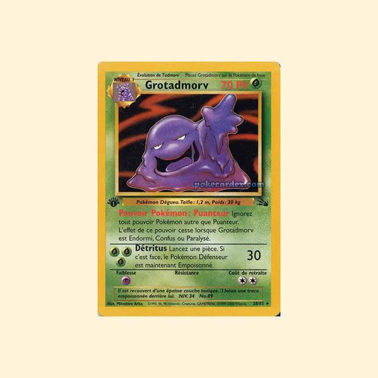 Carte Pokémon Grotadmorv 028/62 - Fossile - Français