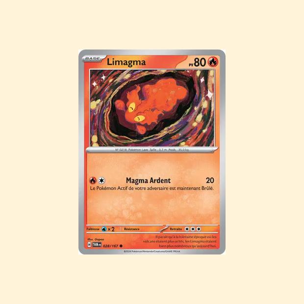 Carte Pokémon Limagma 028/167 - Mascarade Crépusculaire - Français