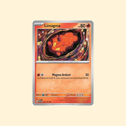 Carte Pokémon Limagma 028/167 - Mascarade Crépusculaire - Français