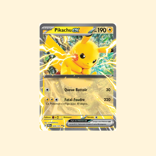 Carte Pokémon Pikachu ex PRE 028/180 - Évolutions Prismatiques - Français