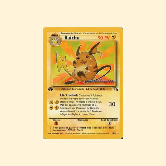 Carte Pokémon Raichu 029/62 - Fossile - Français