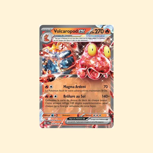 Carte Pokémon Volcaropod ex 029/167 - Mascarade Crépusculaire - Français