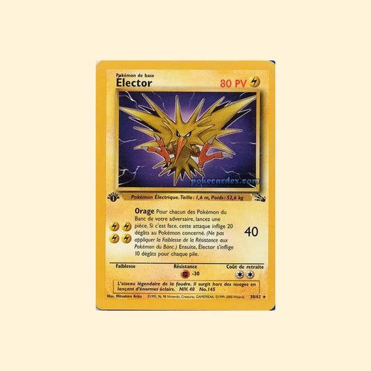 Carte Pokémon Électhor 030/62 - Fossile - Français