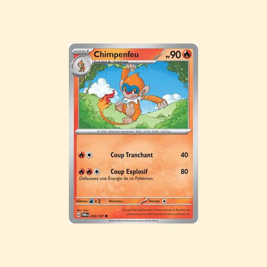 Carte Pokémon Chimpenfeu 032/167 - Mascarade Crépusculaire - Français