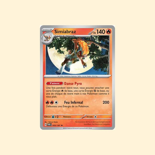 Carte Pokémon Simiabraz 033/167 - Mascarade Crépusculaire - Français