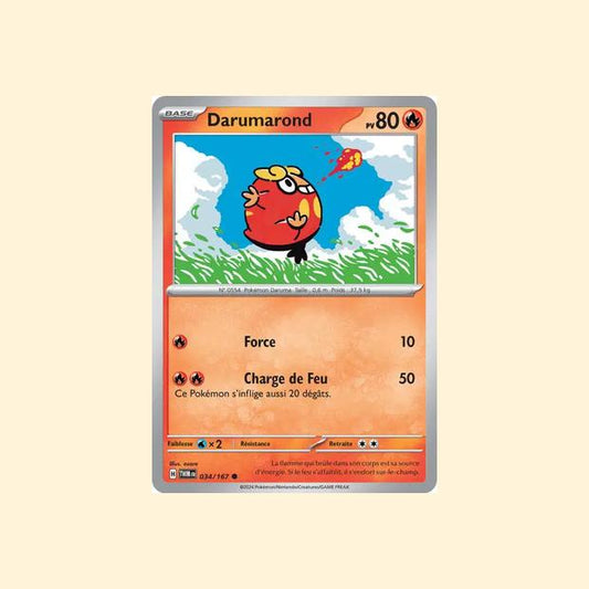 Carte Pokémon Darumarond 034/167 - Mascarade Crépusculaire - Français