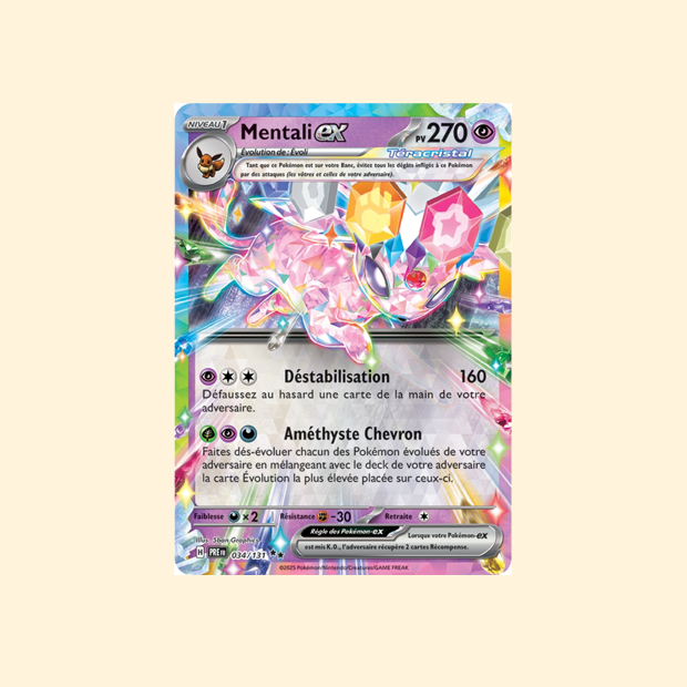 Carte Pokémon Mentali ex PRE 034/180 - Évolutions Prismatiques - Français