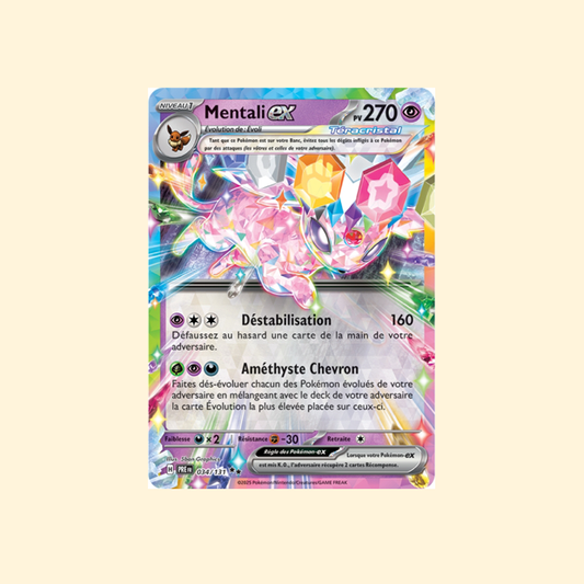 Carte Pokémon Mentali ex PRE 034/180 - Évolutions Prismatiques - Français