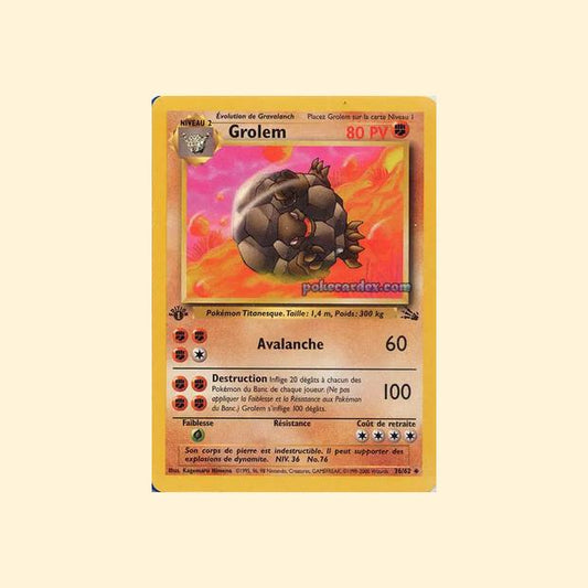 Carte Pokémon Grolem 036/62 - Fossile - Français